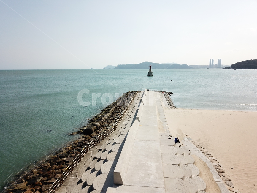 해운대,여인상,방파제,바다경계,더운바다,자연,풍경,nature,landscape