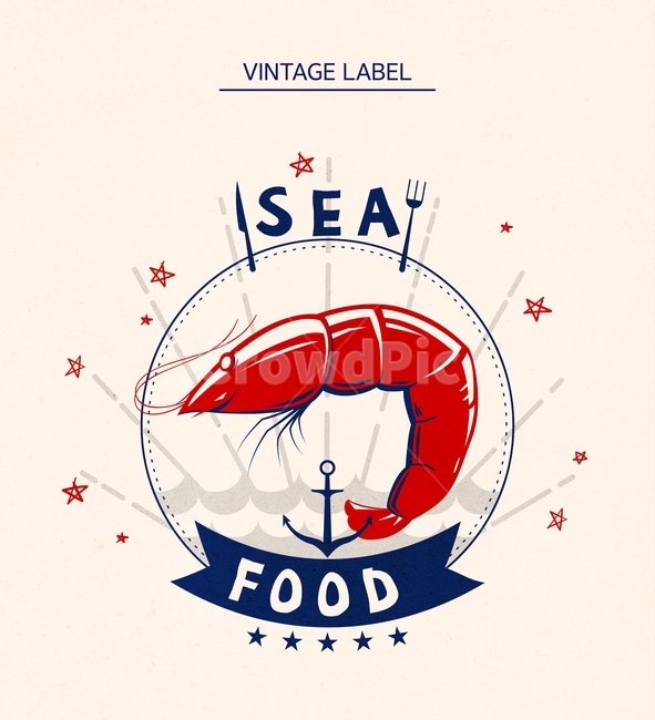 새우,씨푸드,레트로,복고,아이콘,음식,식재료,요리,food,cook,meal,dishes,food reserves,수산물,해산물,fishery products,seafood,그래픽,일러스트레이션,graphic,illustration