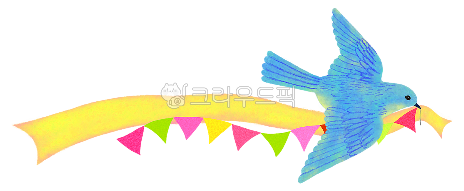 새,파랑새,리본,가랜드,디자인소스,일러스트,일러스트레이션,illust,illustration,손그림,painting,드로잉,스티커,누끼,다이어리꾸미기,다꾸,다이어리