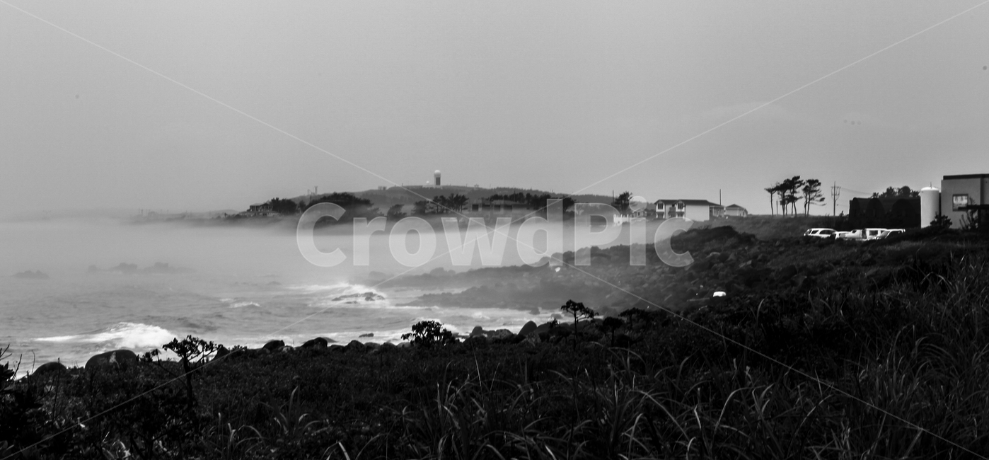 바다,제주도,해무,풍경,섬,흑백,파도,흑백,모노톤,monochrome,black and white