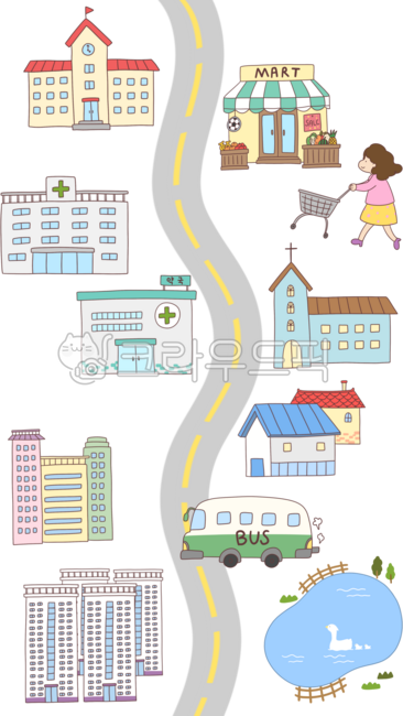 도시,건물,상가,건물일러스트,도시일러스트,상가일러스트,풍경,도시풍경,마을,마을일러스트,city,학교,병원,교회,약국,아파트,공원,호수공원,마트,마켓,가게,수퍼마켓,슈퍼마켓,주택,주택가,전원주택,빌딩,회사,버스,장보기,주부,도로,school,hospital,church,apartment,apt,park,lakepark,mart