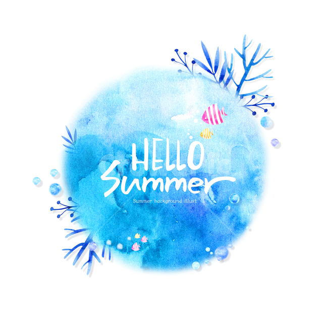 물고기,열대어,산호,해초,수채화,여름,감성,바다,여름,계절,summer,season,그래픽,일러스트레이션,graphic,illustration,캘리그라피,손글씨,calligraphy