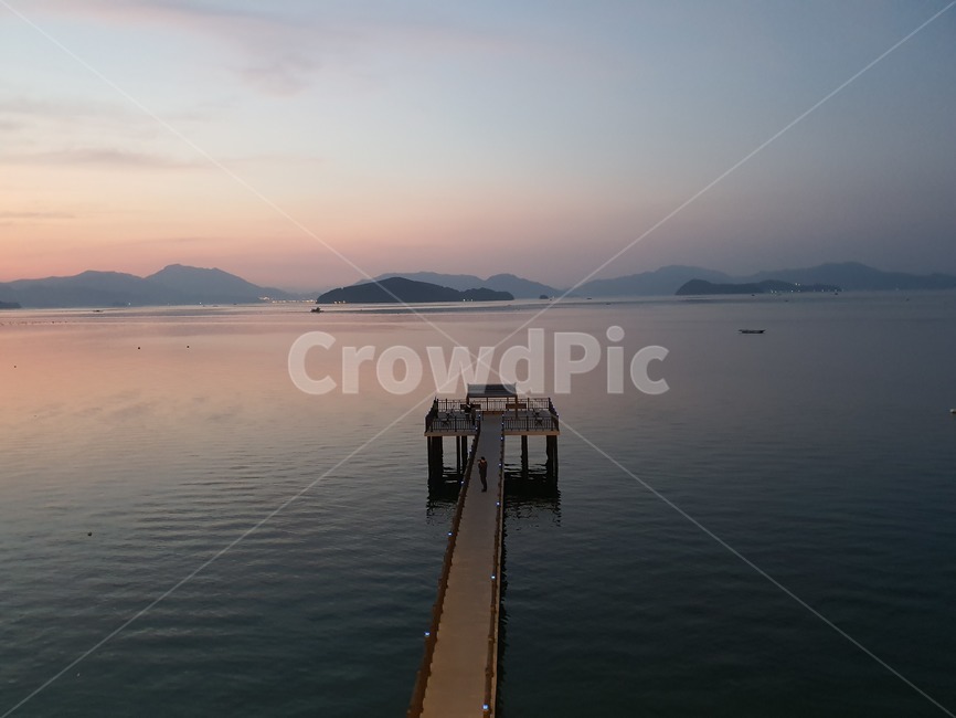 가을,바다,섬,풍경,자연,경치,water,물,교각,노을,sunset