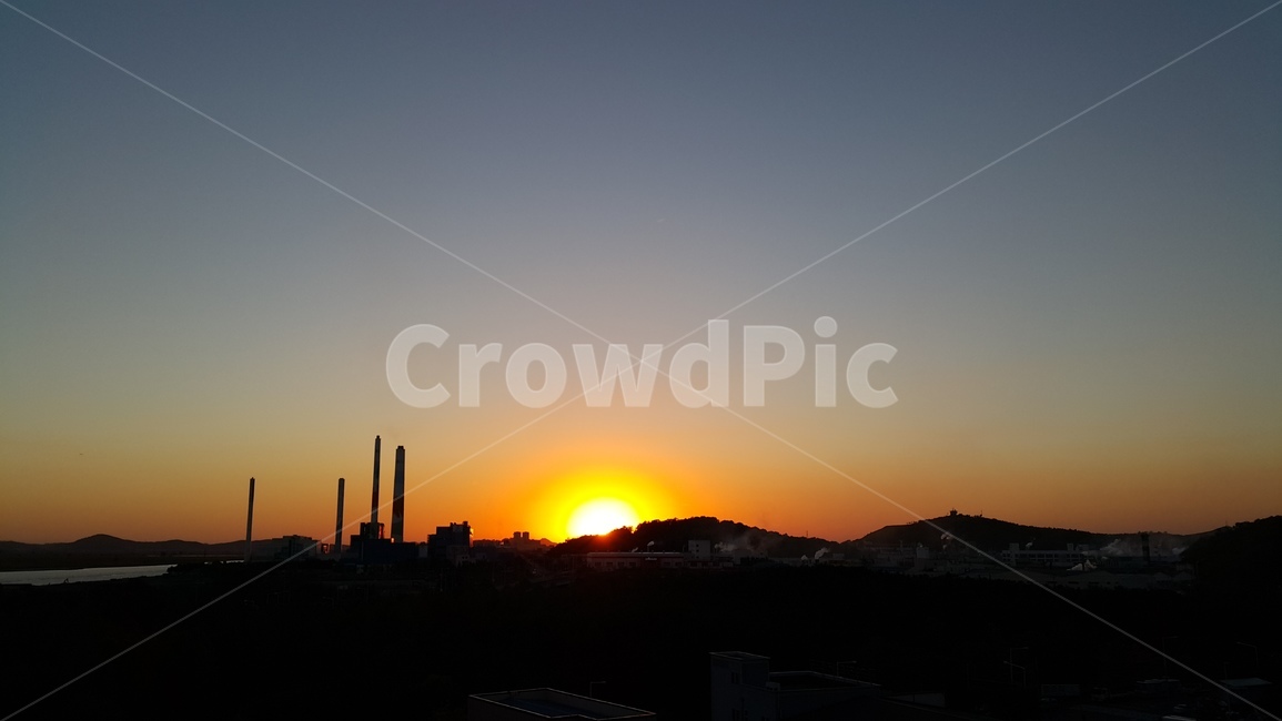 노을,파랑,하늘,서해,산,공단,sunset,sky,blue,mountain,자연,풍경,nature,landscape,outdoors,옥외
