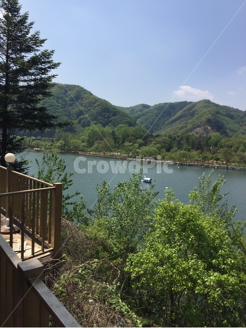호수,봄,나무,산,가평