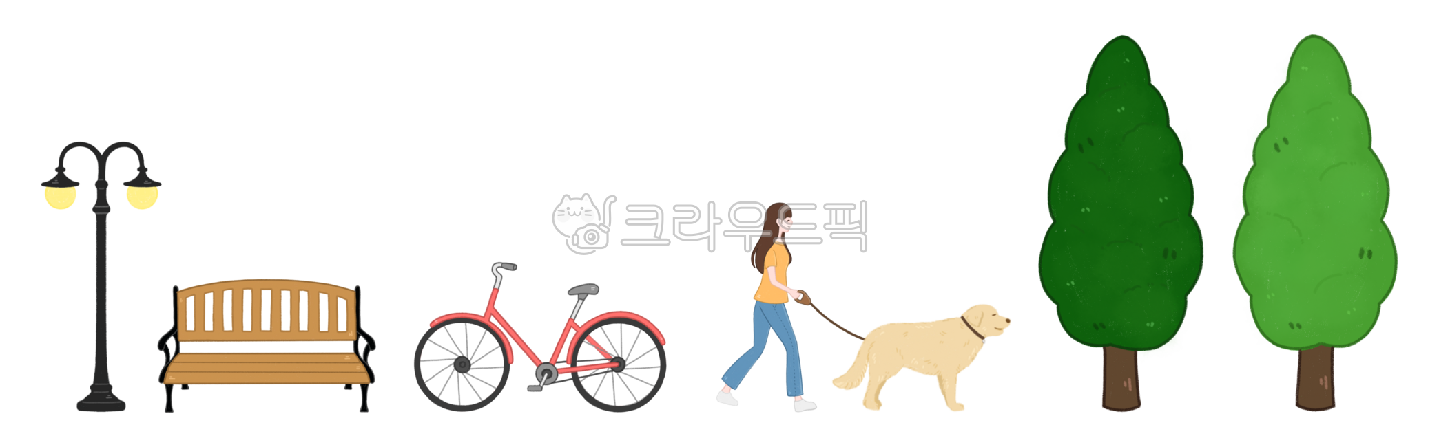 공원,나들이,야외,색연필그림,사람일러스트,일러스트,강아지,개,벤치,자전거,나무,가로등,여유,색연필,소풍,산책,캐릭터,인물,여자,자연,꾸미기,다꾸,다이어리꾸미기,굿노트꾸미기,굿노트스티커,데코,park