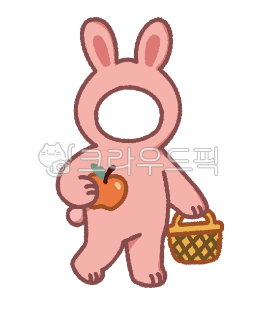 Rabbit,face synthesis,rabbit mask,synthesis,synthesis design,animal,face synthesis design,synthesis data,insert face,kindergarten face synthesis,daycare face synthesis,animal synthesis,holding apples,holding basket,illustration,drawing