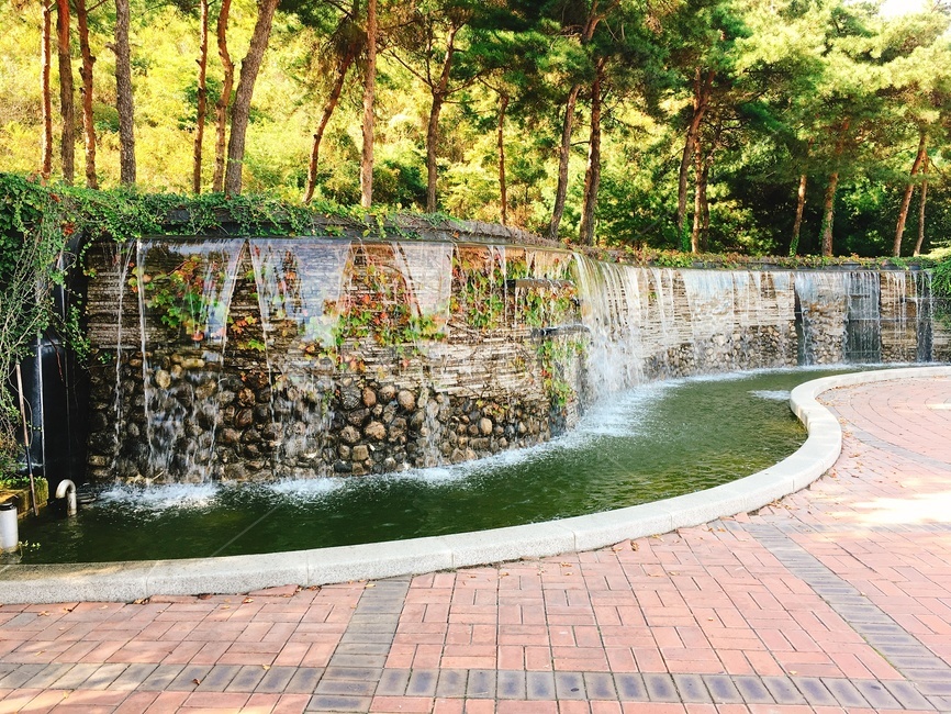 미니폭포,연못,공원,상록수,폭포,자연,풍경,nature,landscape,water,물