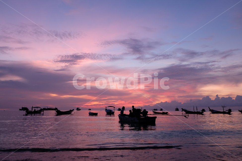 바다,태국,꼬따오,노을,붉은노을,배,하늘,sky,sea,sunset