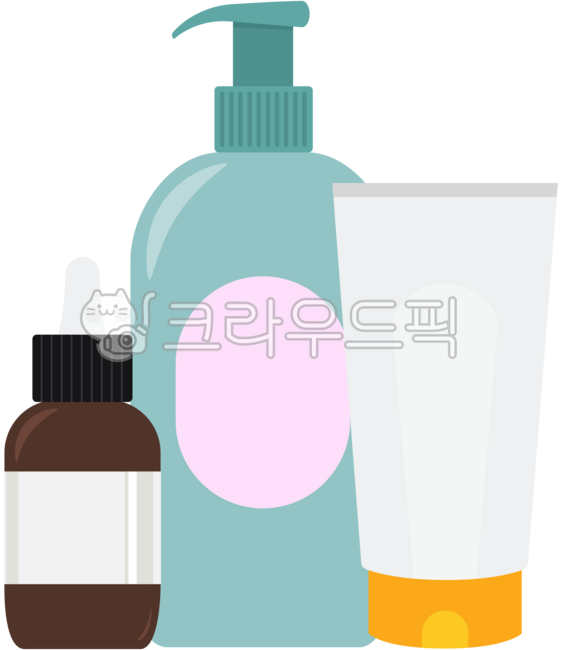 화장품,화장품일러스트,화장대,세면대,스킨케어,화장품용기,메이크업,기초케어,샴푸,로션,선크림,앰플
