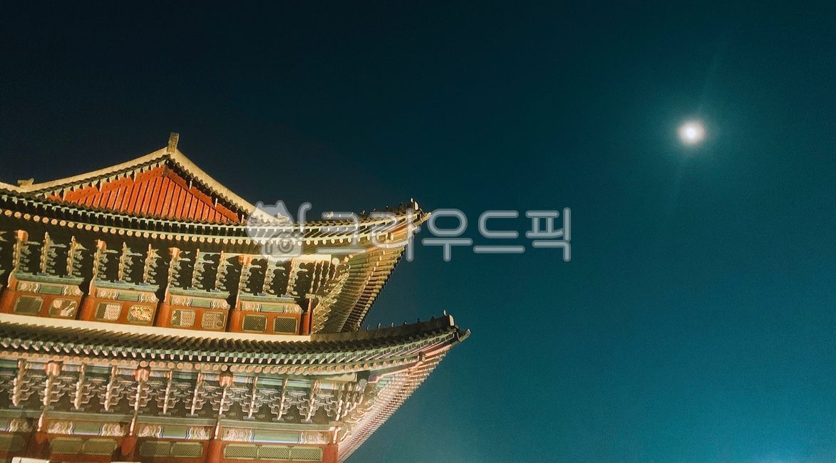 야경,지붕,달,경복궁,밤,night,문화재,분위기