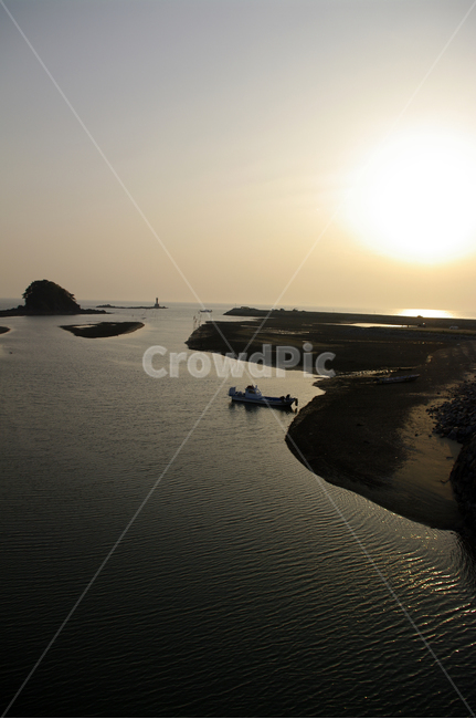 안면도,석양,바다,풍경,배,해안,꽃지해변,자연,풍경,nature,landscape,light,빛,flare,플레어,outdoors,옥외