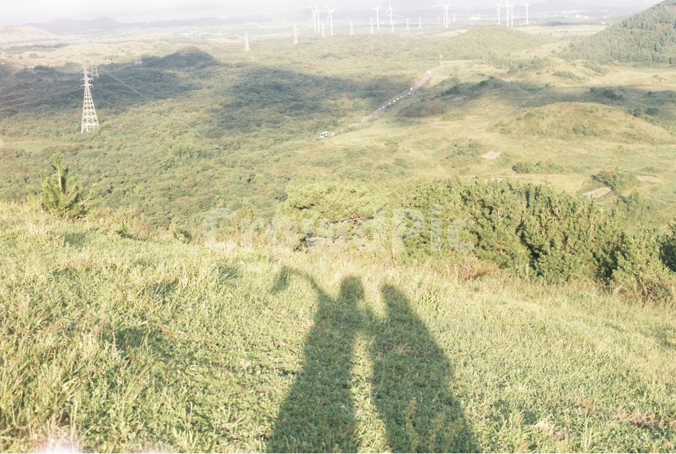 오름,제주도,백약이오름,그림자,여유