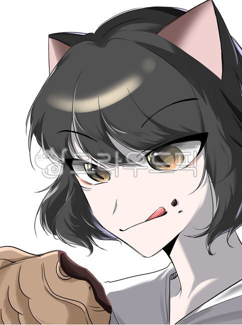 고양이,의인화,붕어빵,겨울,일러스트