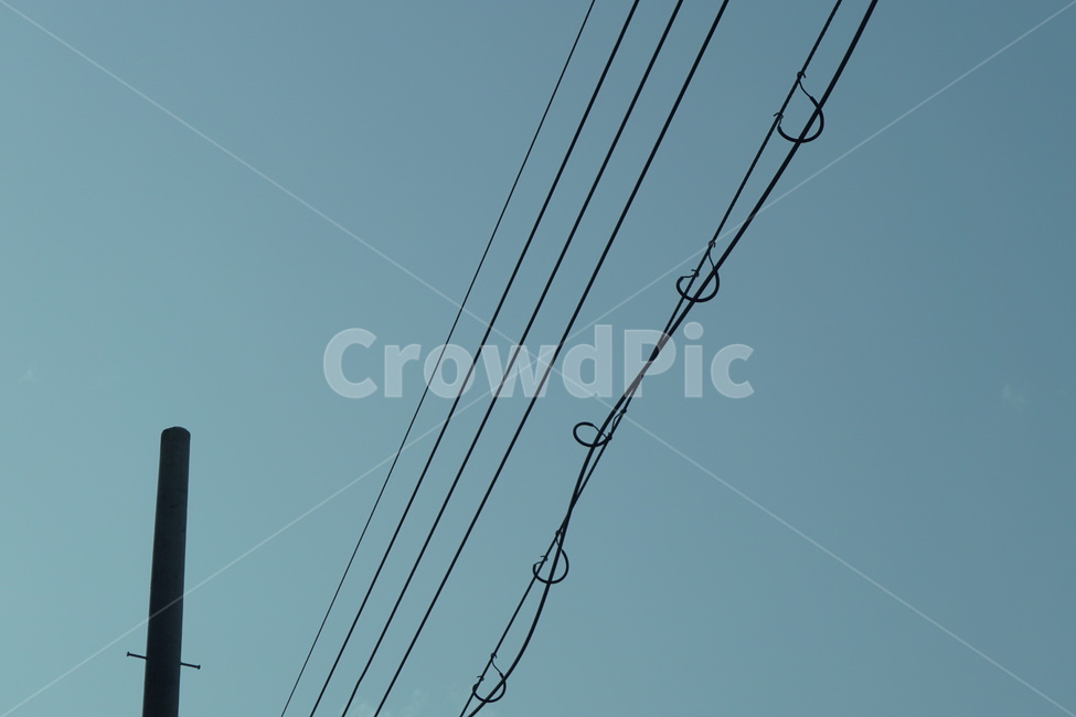 4월,하늘,파란색,파란하늘,전깃줄,전봇대,맑음,에너지산업,energy industry