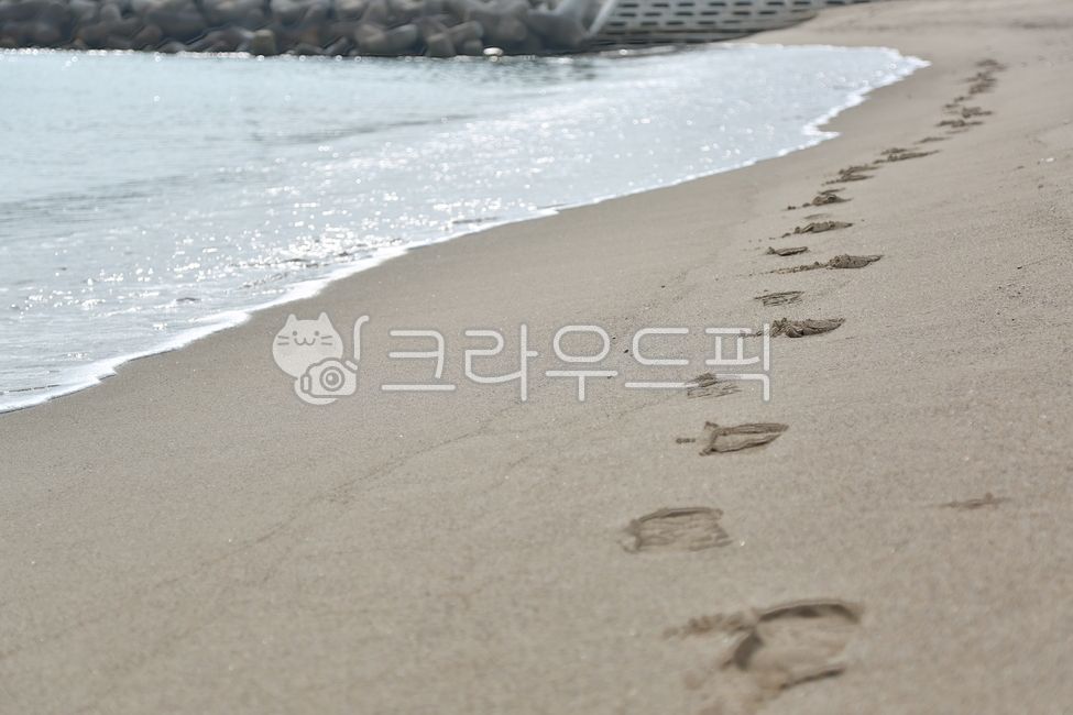 footprints,sand,sea,steps,waves,beach,sandy beach