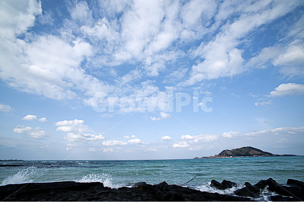 제주도,바다,하늘,구름,블루
