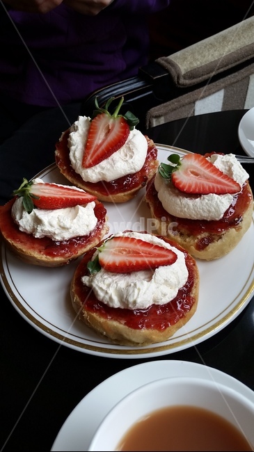 스콘,딸기,크림,잼,딸기잼,클로티드,scone