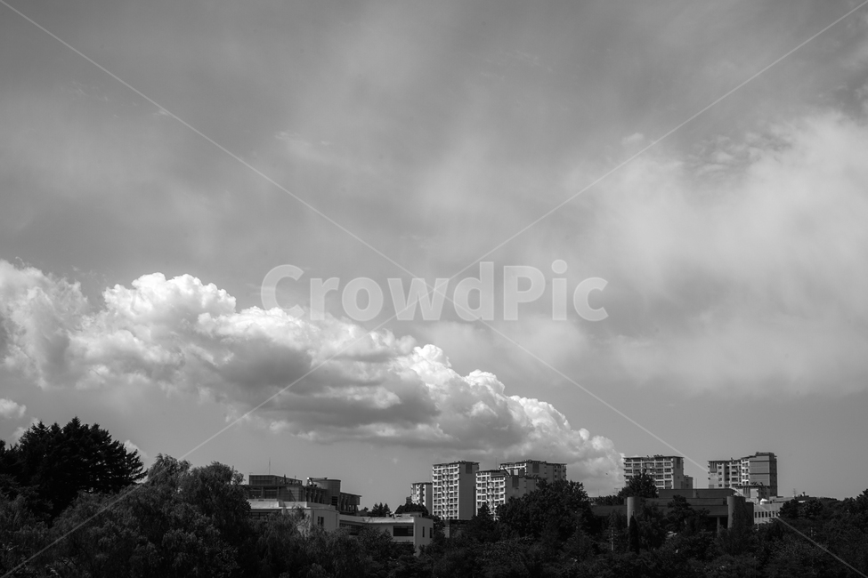 건물,도시,숲,하늘,구름,풍경,도시,풍경,city,landscape,한국도시풍경,한국도시경관,korea cityscape,흑백,모노톤,monochrome,black and white,nature,자연,weather,날씨,sky,cumulus,적운,outdoors,옥외,cloud