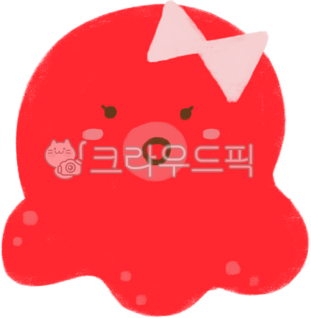 Octopus,octopus character,female octopus,red octopus,octopus illustration,cute octopus,cute illustration,taco