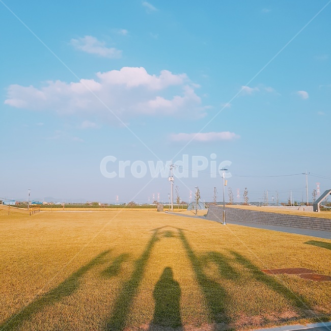 풍경,하늘,잔디밭,가을,그림자,실루엣