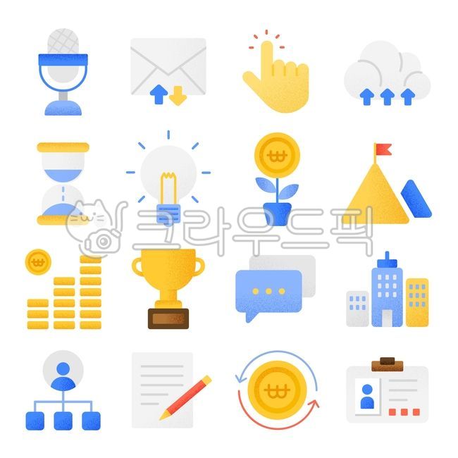 Grain,color,icon,sticker,GoodNotes sticker,drawing,illustration,cute,vector,vector,grain,business,management,company,microphone,mail,click,finger,cloud,smartphone,hourglass,light bulb,idea,call,telephone,normal,coin,trophy,spee