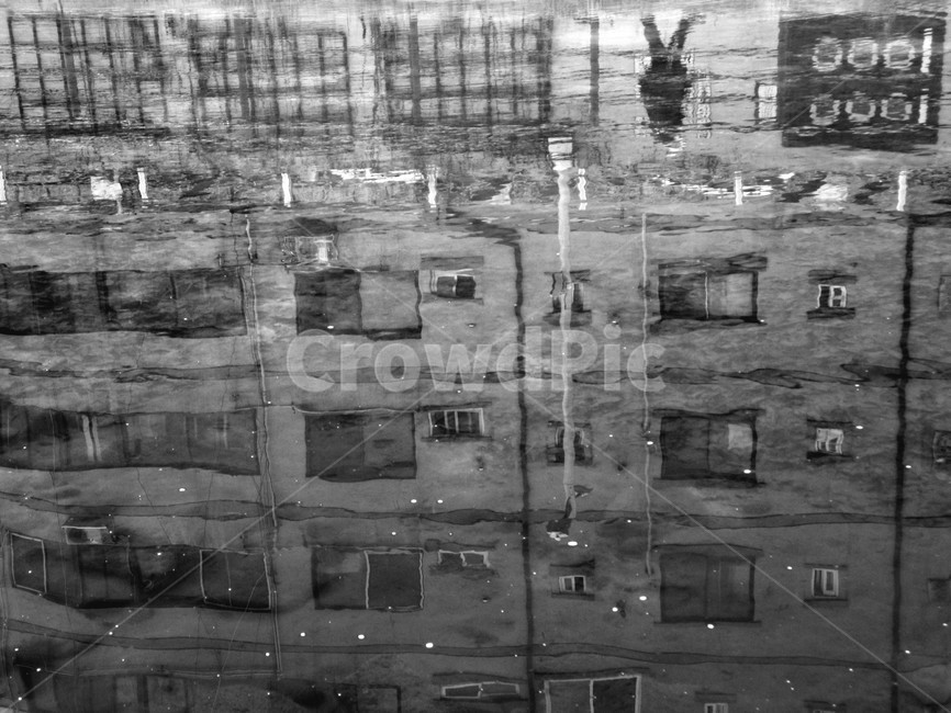 반영,수면그림자,건물그림자,수면,물그림자,흑백,모노톤,monochrome,black and white