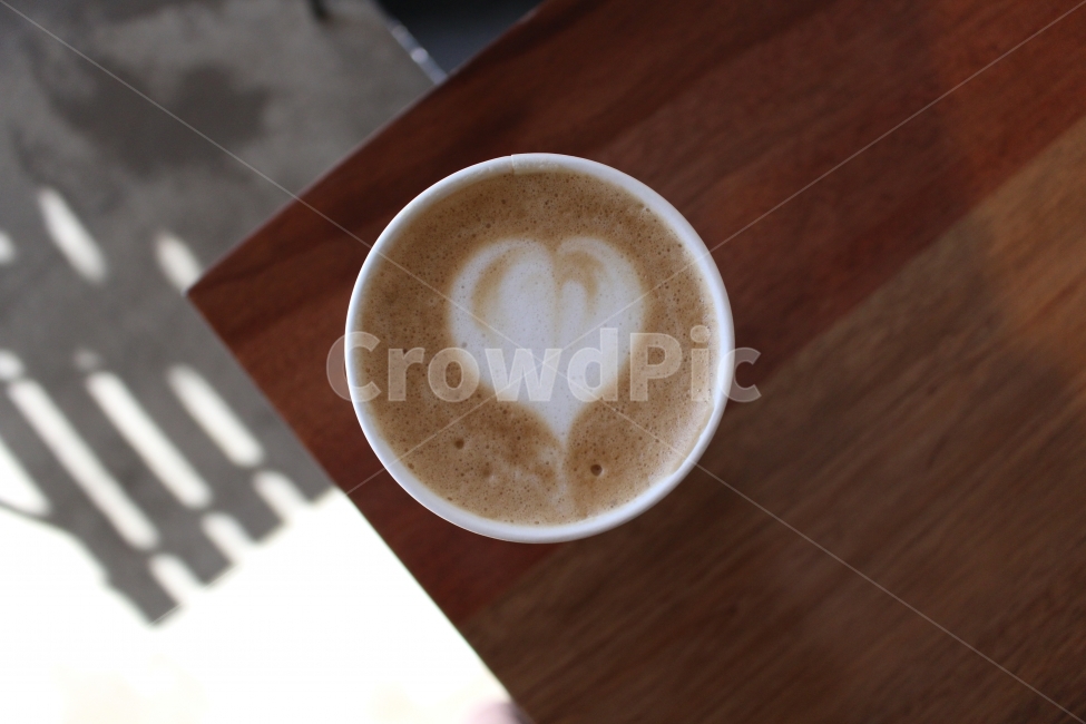 커피,라떼,테이블,그림자,하트,나무,커피,카페,coffee,cafe