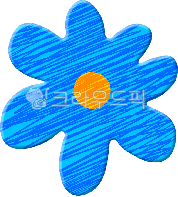 손그림,일러스트,스티커,레트로,파랑,행복,소스,데코,꽃,꽃무늬