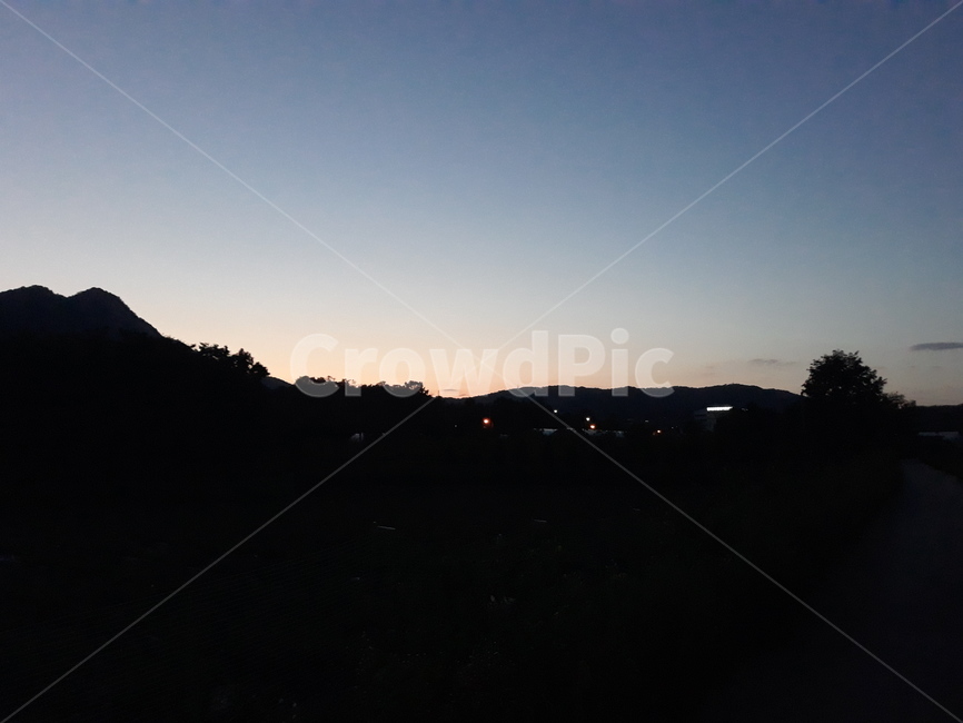 저녁노을,산,노을지는,풍경,밤하늘