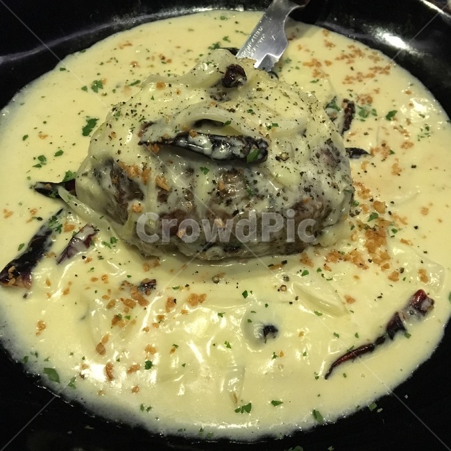 스테이크,크림,외식,고기,안심
