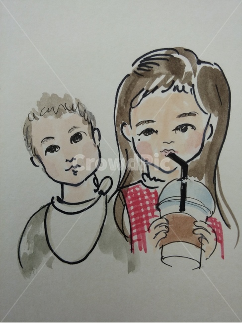 그림,art,미술,남매,캐리커쳐