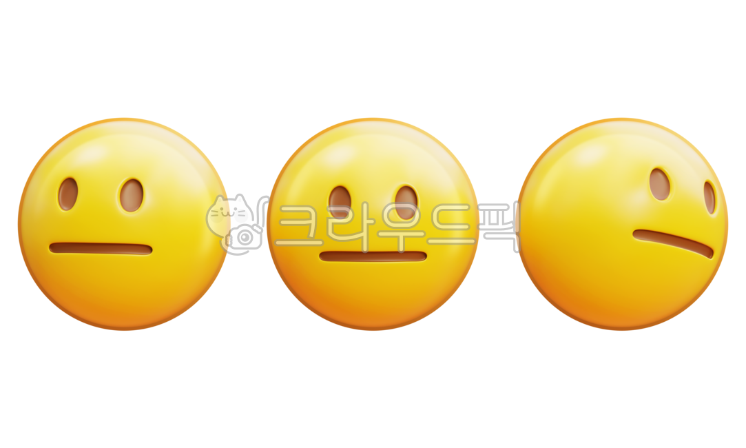 이모티콘,이모지,표정,감정,감정표현,그래픽,3d,쓰리디,얼굴,무표정,정색,무반응,떨떠름,언짢음