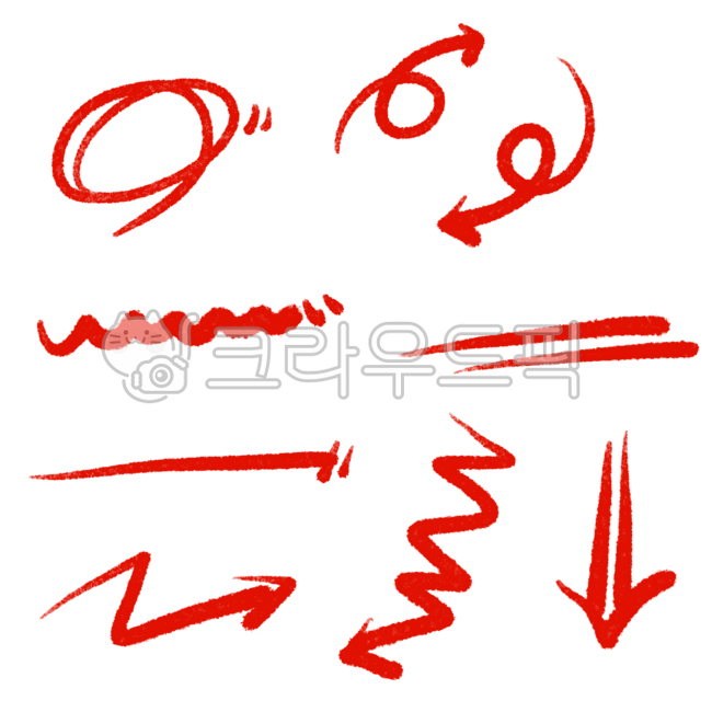 강조,화살표,필기,빨간펜,색연필,채점,공부,강조png,중요,중요한,교육,체크,손글씨