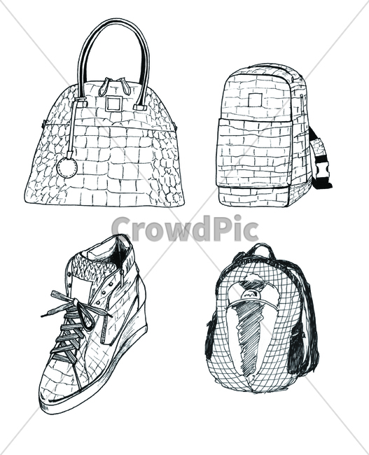 손그림,handdrawing,팬그림,팬라인,pen,penline,penpicture,pendrawing,bag,가방,backpack,배낭,신발,shoes,footwear,footgear