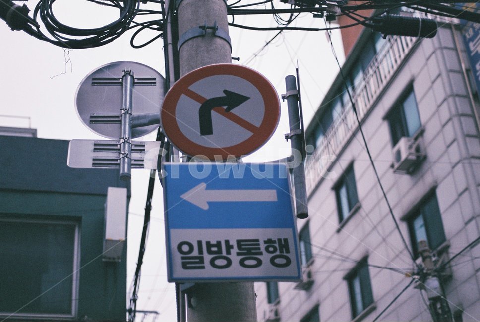 표지판,일반통행,감성,방향,가야할길