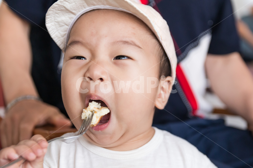 아기,가족,아이,남자아기,귀여운,작은,통통한,볼살,얼굴,먹고있는,포크,모자,남자,어린이,아동,유아,두살,인간,모델,식사,빵,표정,잘먹는,애기,식욕,건강한,튼튼한,사람,인물,인간,human,person,어린이,어린아이,child,children,kid
