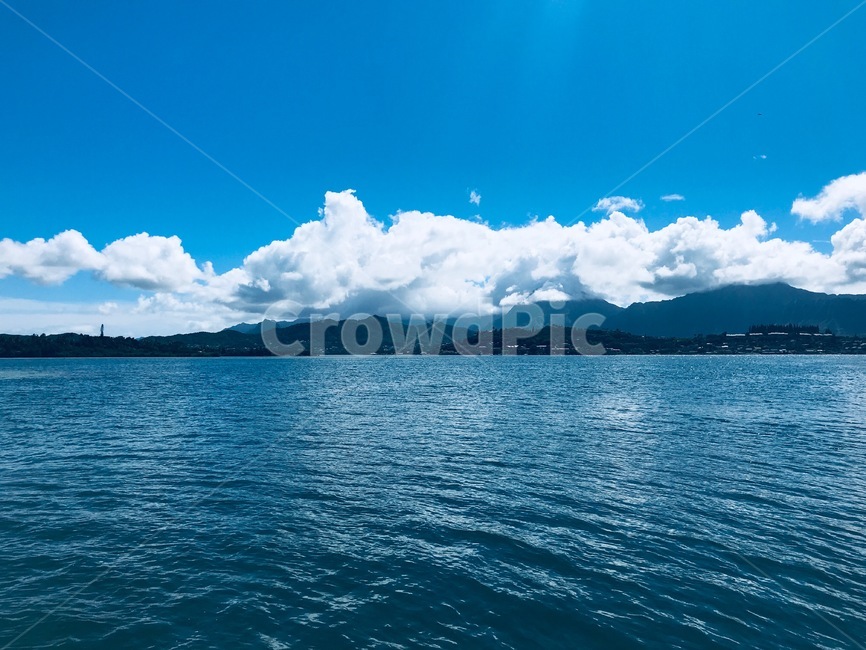 하와이,해변,바다,구름,풍경,자연,풍경,nature,landscape,outdoors,옥외,sky,하늘,azure sky,푸른 하늘