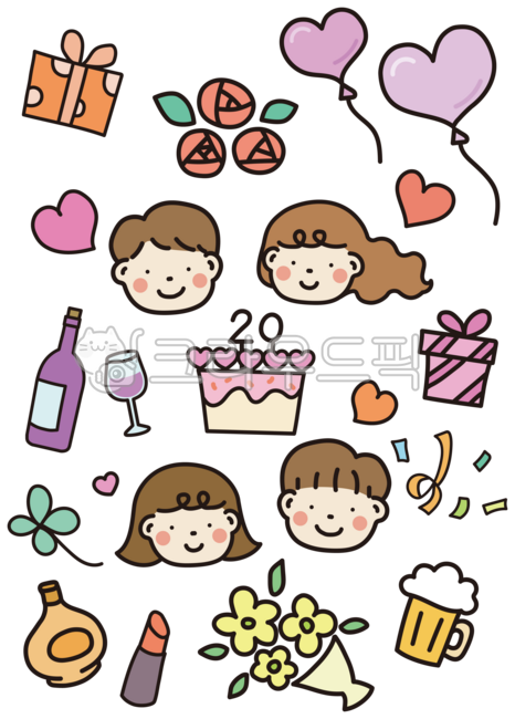 May,illustration,smile,spring flower,spring flower illustration,nature,celebration,design source,decoration,dakku,diary decoration,decoration,dakku sticker,graphic,event,party,event,leaf,petal,four-leaf clover,happiness,joy,children,