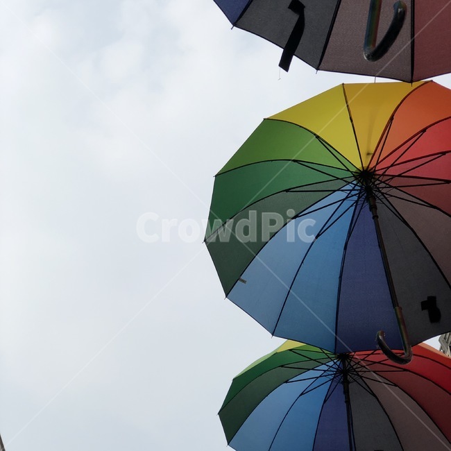 하늘,우산,구름,무지개,무지개색,sky,sora,umbrella,kasa,cloud,kumo,rainbow,nizi,rainbowcolor,niziiro,감성