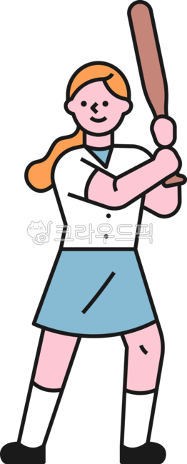 Outline,cute,simple,illustration,baseball,baseball player,sports,game,cheering,cheerleader,first pitch