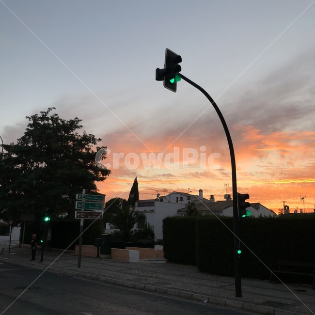 신호등,light,노을,sunset,도로