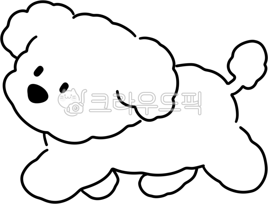 강아지,댕댕이,산책,귀여운,일러스트,푸들,비숑,흰색