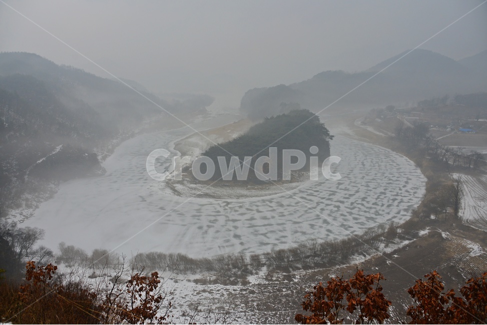 nature,자연,outdoors,옥외,scenery,풍경,경치,강원도,영월,한반도지형,설경,겨울,계절,영월설경,한반도지형설경