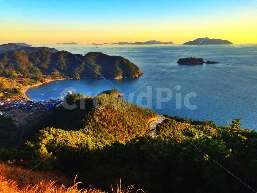 일몰,등산,사량도,섬,여행,바다,통영,자연,풍경,nature,landscape,outdoors,옥외,land,땅,ocean,대양,water,물,sea,shoreline,해안선,promontory,곶,coast,연안