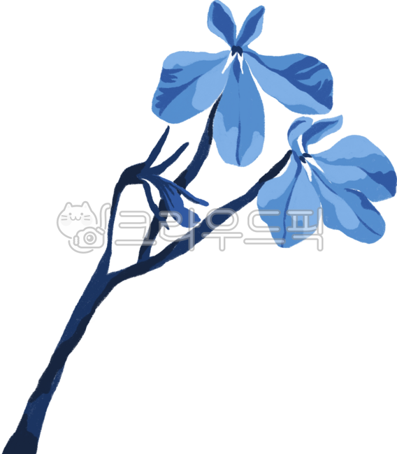 블루로벨리아,파란꽃,lobelia,꽃그림,꽃일러스트,남색꽃