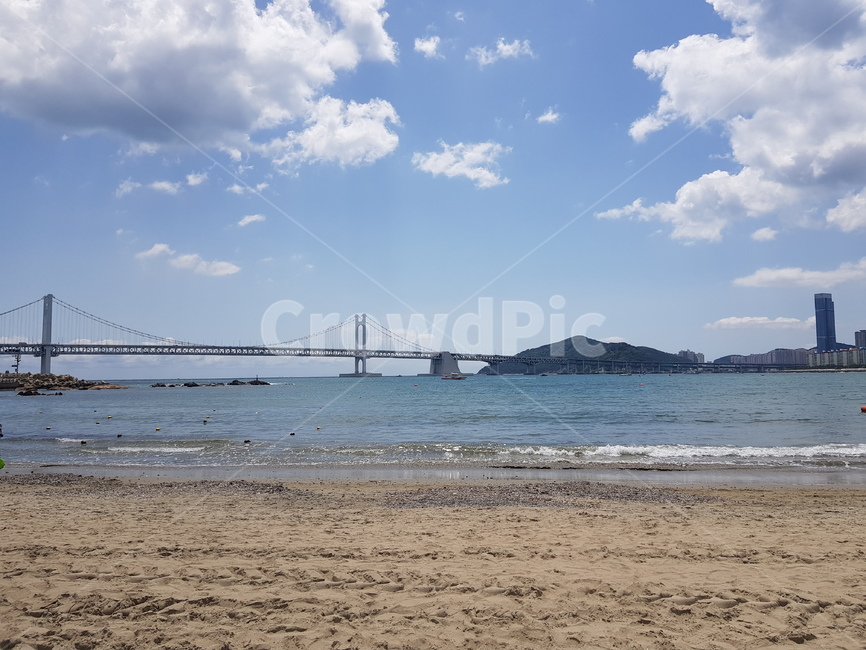광안대교,바다,광안리해수욕장,파도,하늘,부산