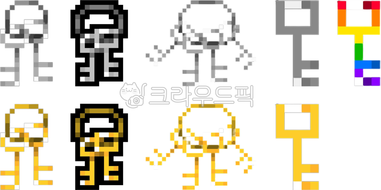 key,pixelart,goldkey,silverkey,8bit,gameitem,rainbowkey,colorvariations,dotart,treasure,retro,sprite,questitem,lock,dungeon,secret,fantasy,rpgitem,collectible,inventory