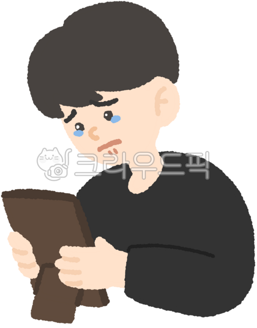 액자,그리움,우는남성,우는사람,슬퍼하는사람,흐느끼는사람,앉아있는사람,그리워하는사람,죽음,회상,후회,슬퍼하는남성,우울증,우울함