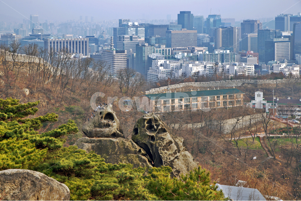 도심풍경,서울,서대문구,인왕산,기암괴석,해골바위